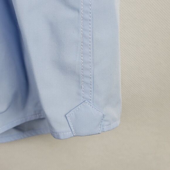 SENE Breeze Tech Spread Shirt Mens Bespoke 18/32 Tailored Light Blue Bamboo Flex - Picture 10 of 15